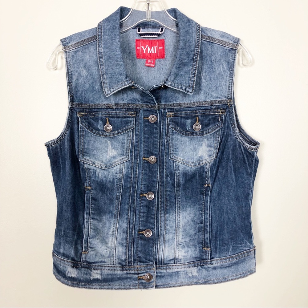 YMI | Distressed Jean Vest C-12